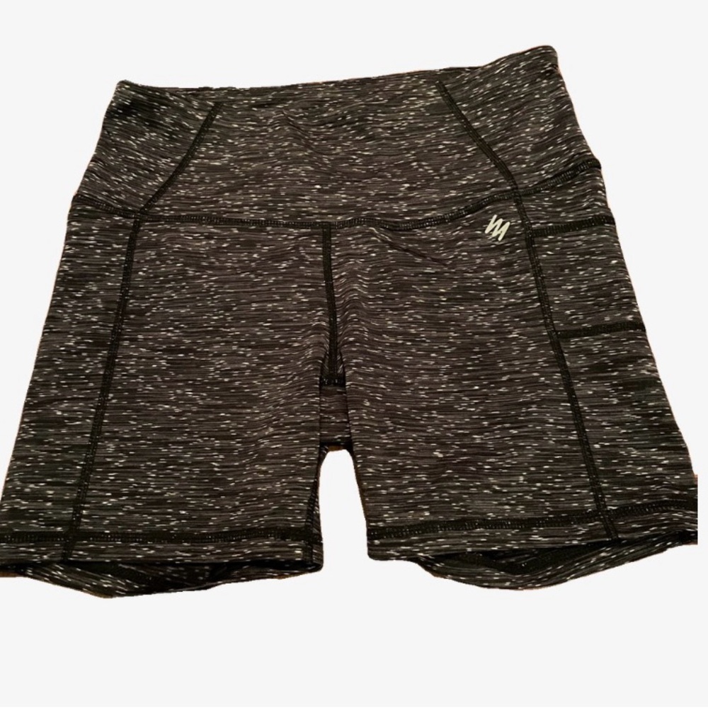 Nicole Miller Black and White Speckled Bike Shorts